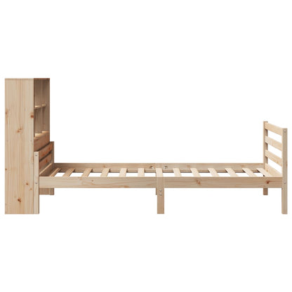 vidaXL Massivholzbett mit Regal ohne Matratze 90x200 cm Kiefer