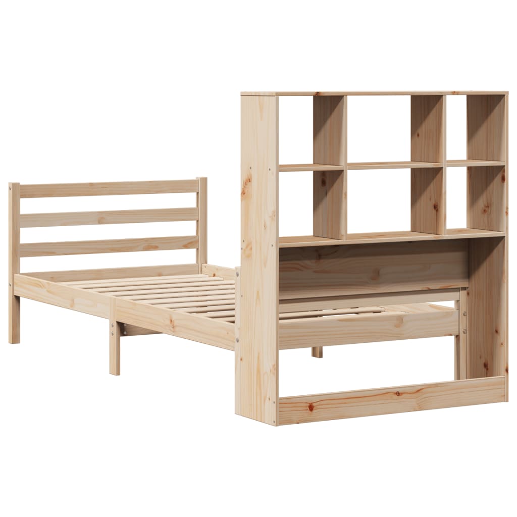 vidaXL Massivholzbett mit Regal ohne Matratze 90x200 cm Kiefer