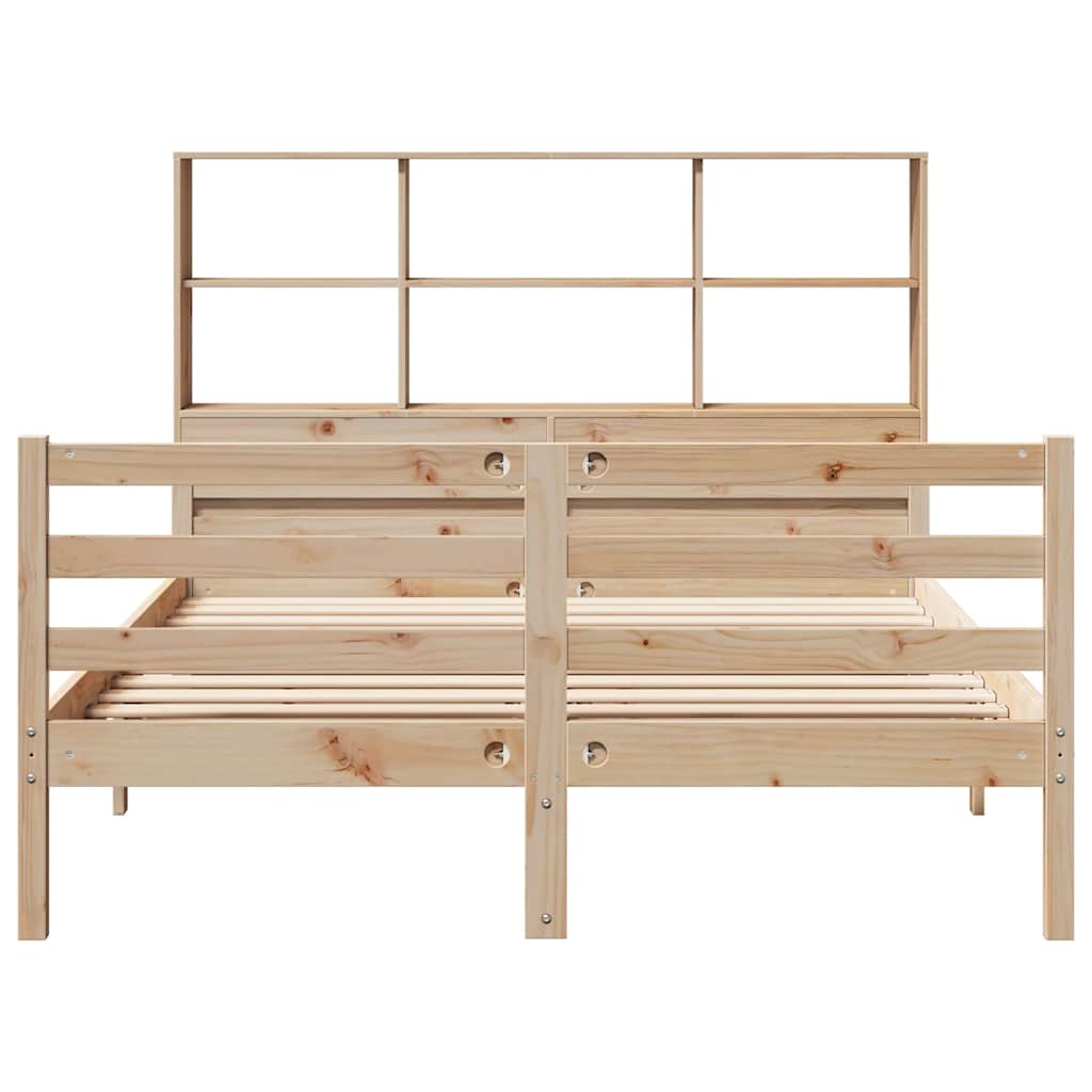 vidaXL Massivholzbett mit Regal ohne Matratze 150x200 cm Kiefernholz