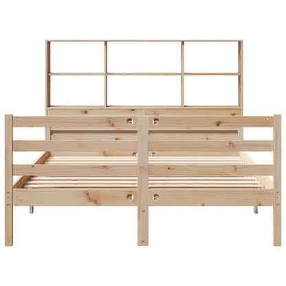 vidaXL Massivholzbett mit Regal ohne Matratze 150x200 cm Kiefernholz