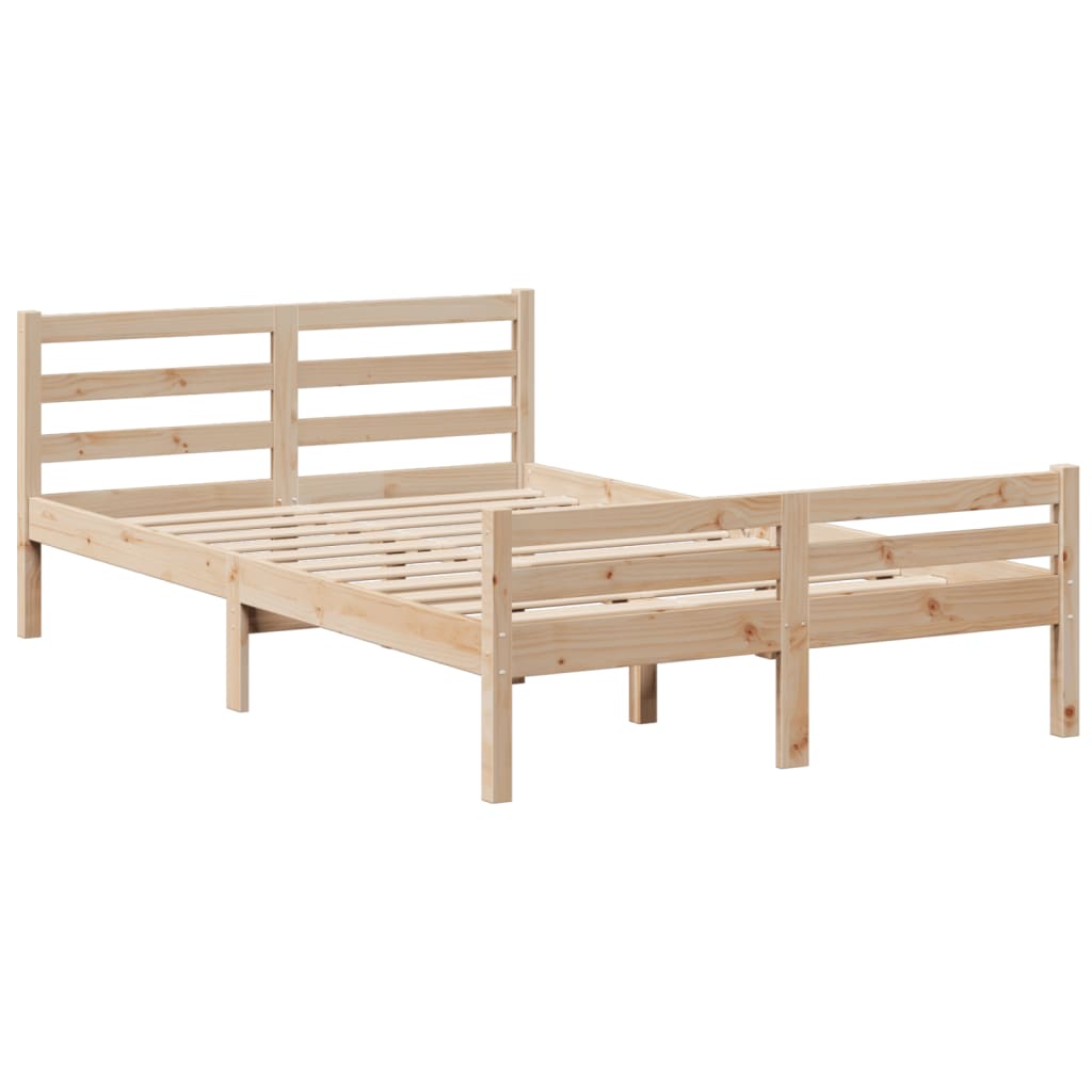 vidaXL Massivholzbett mit Regal ohne Matratze 135x190 cm Kiefer