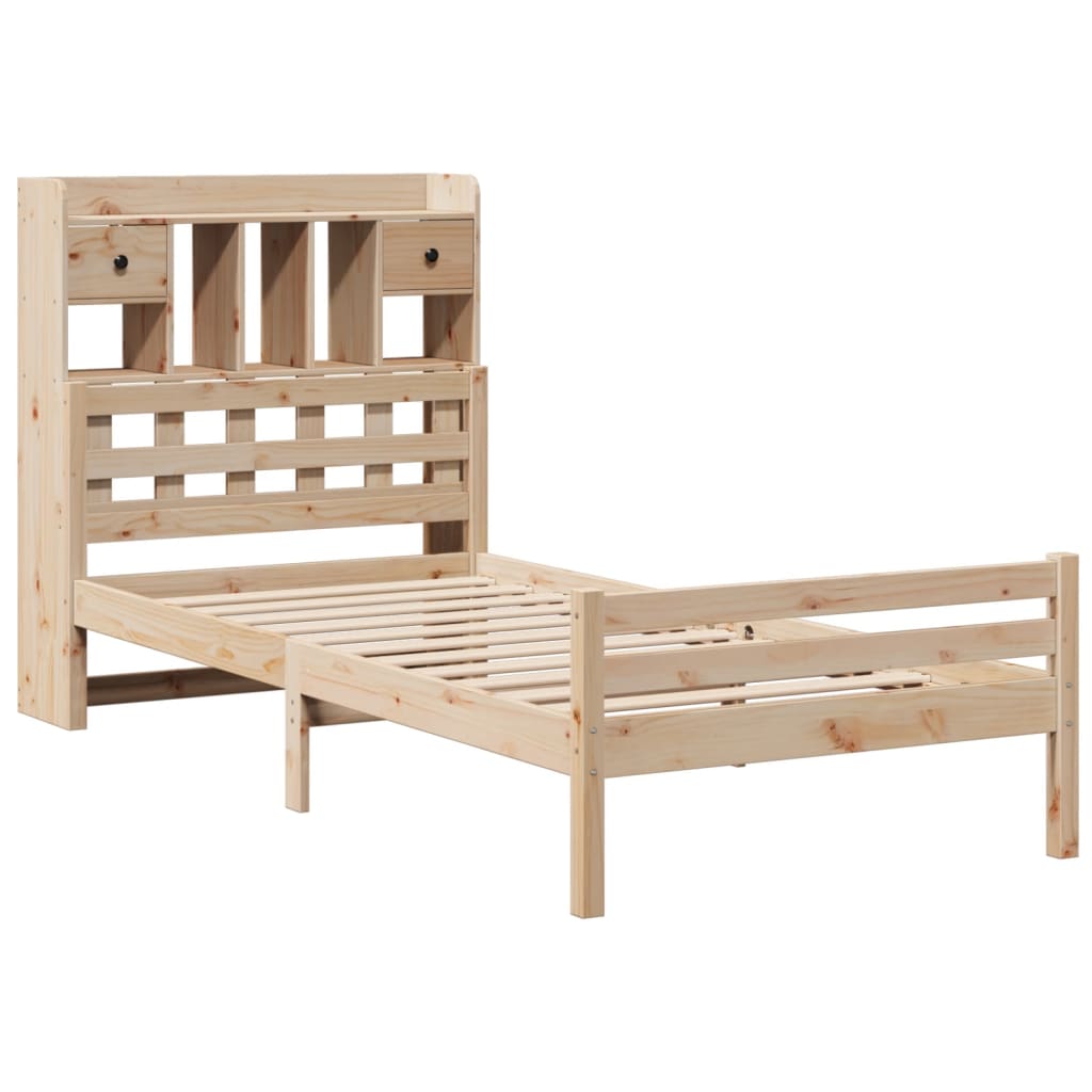 vidaXL Massivholzbett mit Regal ohne Matratze 100x200 cm Kiefer