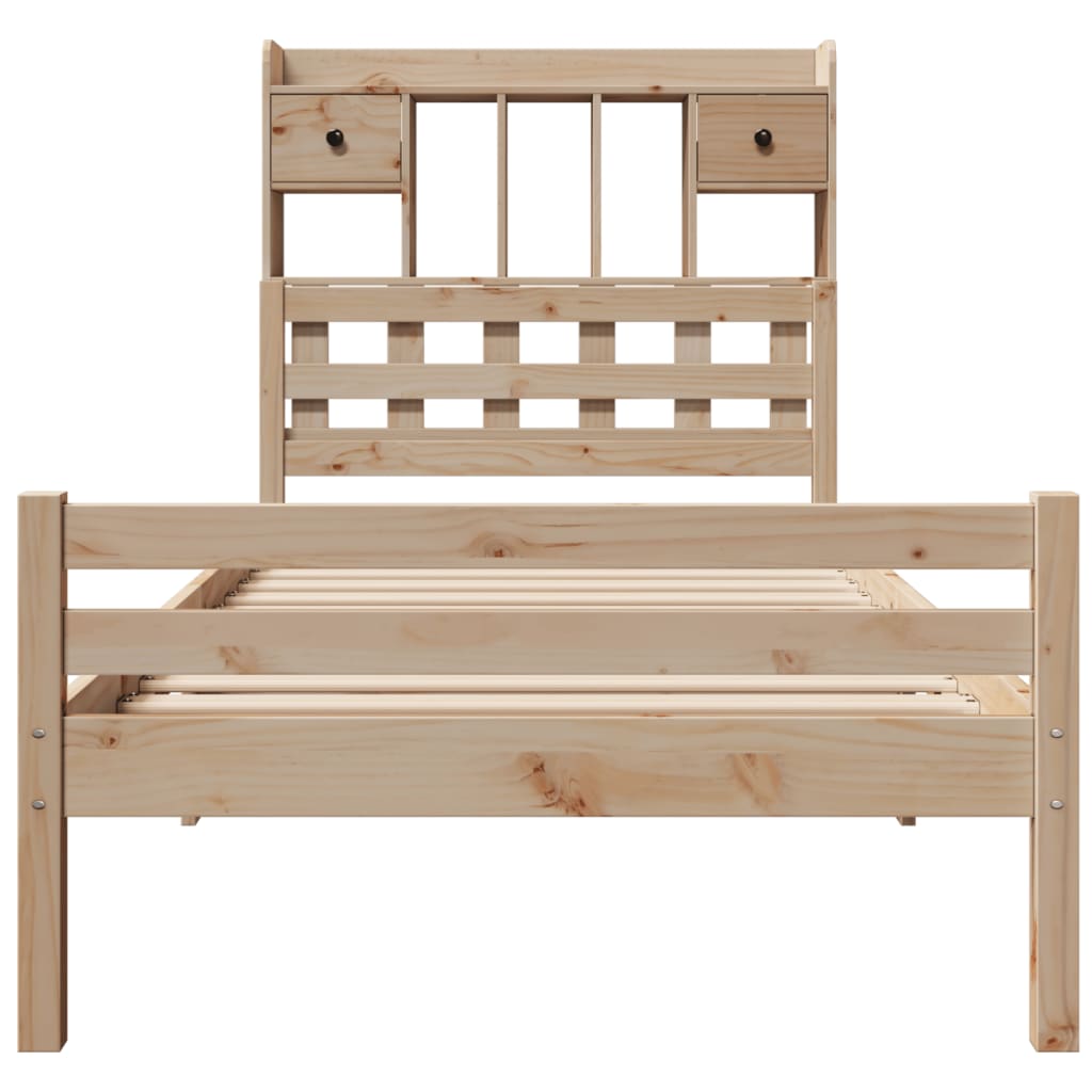 vidaXL Massivholzbett mit Regal ohne Matratze 100x200 cm Kiefer