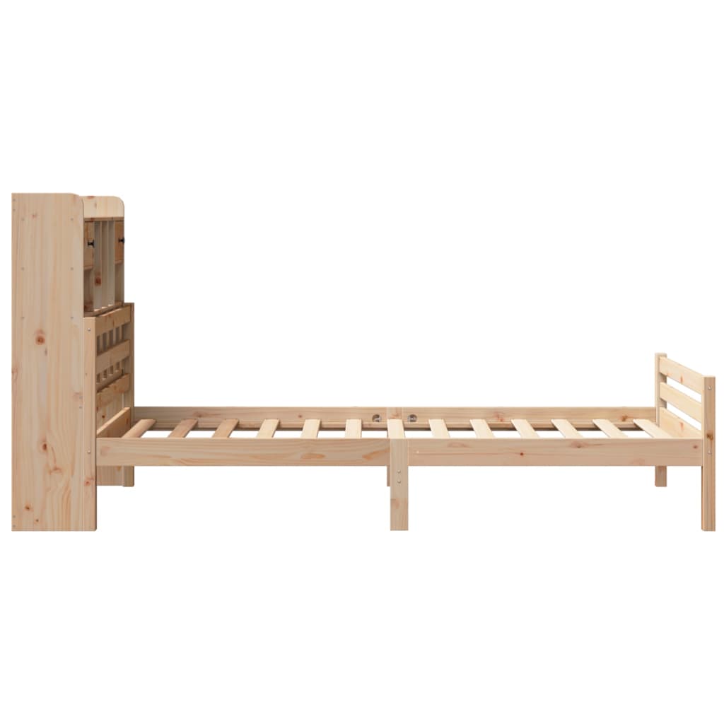vidaXL Massivholzbett mit Regal ohne Matratze 100x200 cm Kiefer