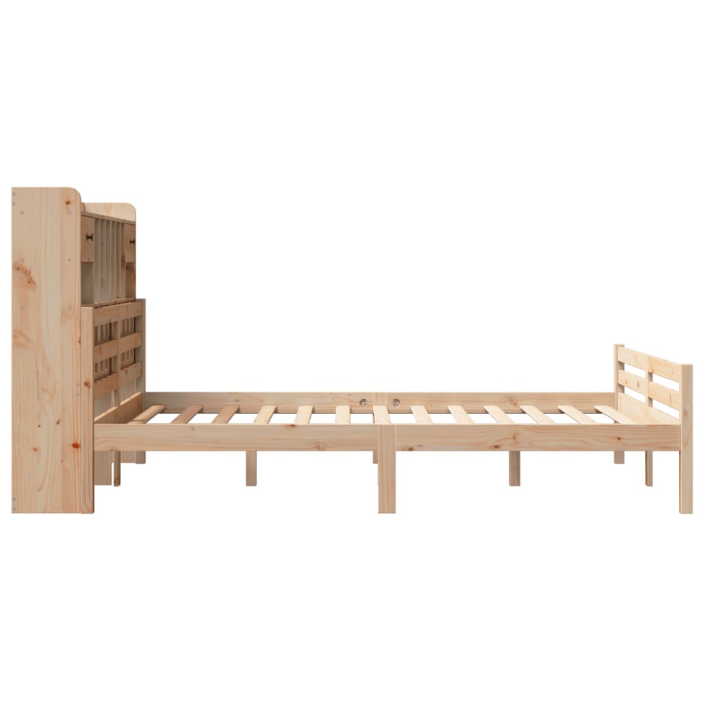 vidaXL Massivholzbett mit Regal ohne Matratze 150x200 cm Kiefer