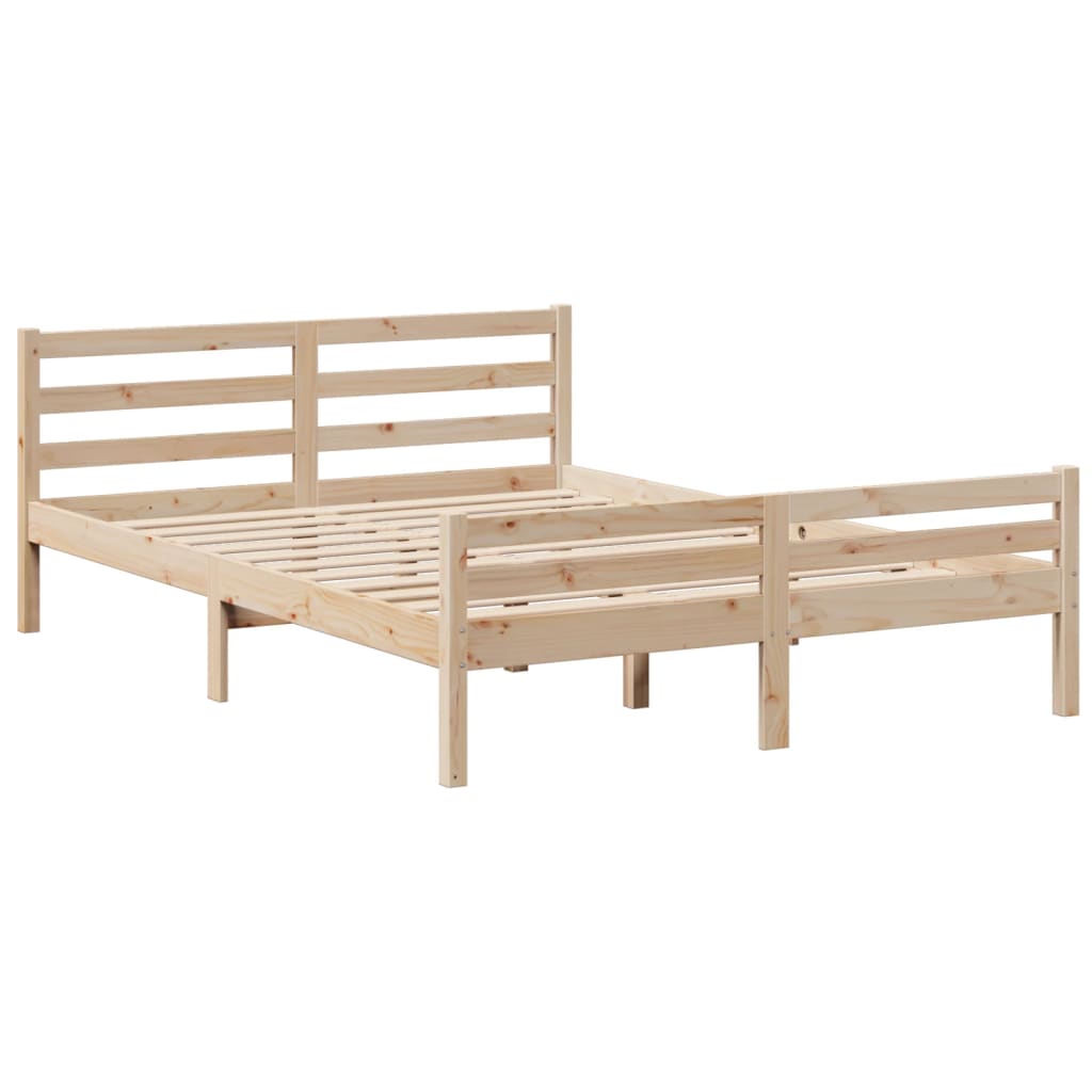 vidaXL Massivholzbett mit Regal ohne Matratze 150x200 cm Kiefer