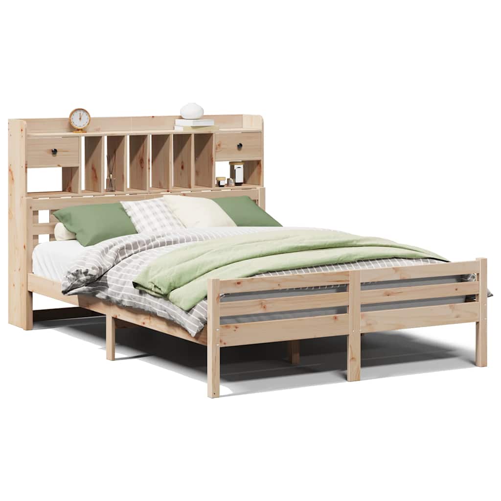 vidaXL Massivholzbett mit Regal ohne Matratze 160x200 cm Kiefer