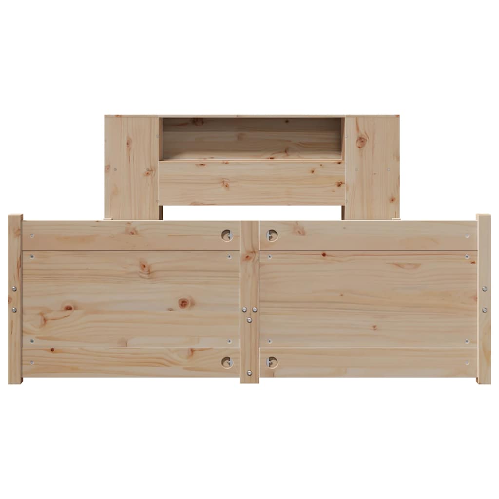 vidaXL Massivholzbett mit Regal ohne Matratze 135x190 cm Kiefer