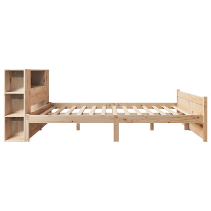 vidaXL Massivholzbett mit Regal ohne Matratze 135x190 cm Kiefer
