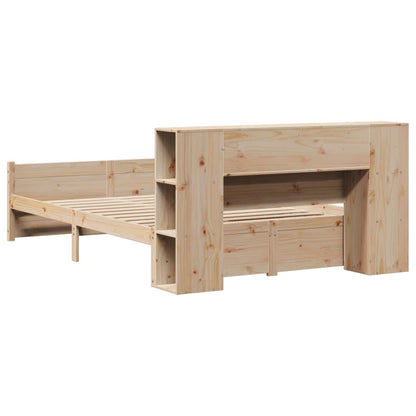 vidaXL Massivholzbett mit Regal ohne Matratze 135x190 cm Kiefer
