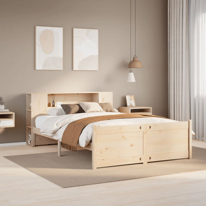 vidaXL Massivholzbett mit Regal ohne Matratze 135x190 cm Kiefer