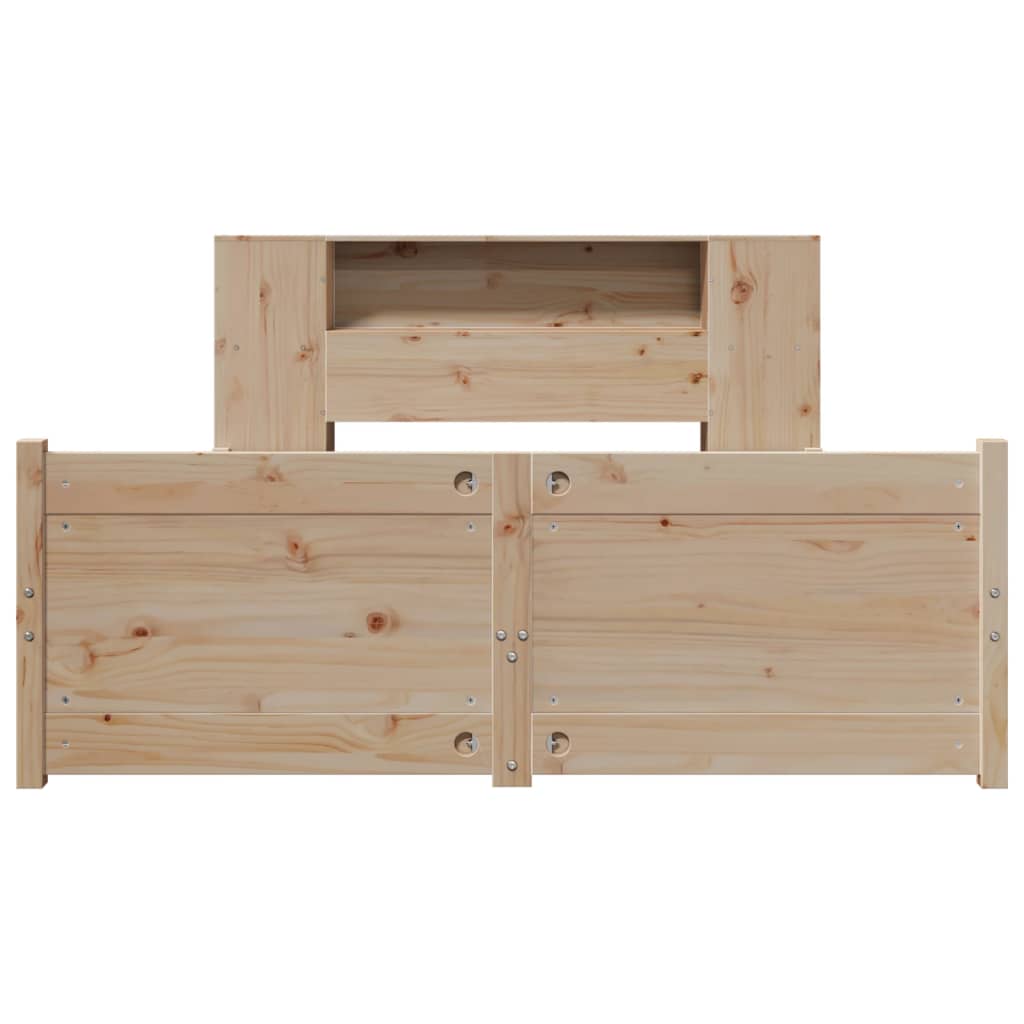 vidaXL Massivholzbett mit Regal ohne Matratze 140x190 cm Kiefer