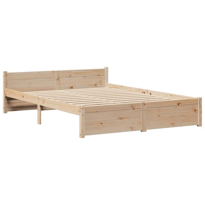 vidaXL Massivholzbett mit Regal ohne Matratze 140x190 cm Kiefer