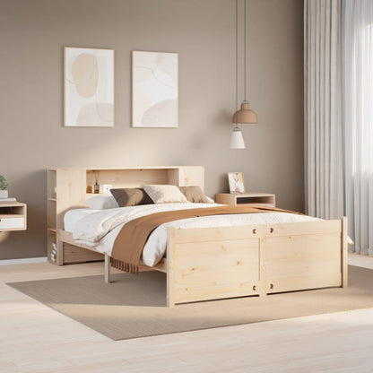 vidaXL Massivholzbett mit Regal ohne Matratze 140x190 cm Kiefer