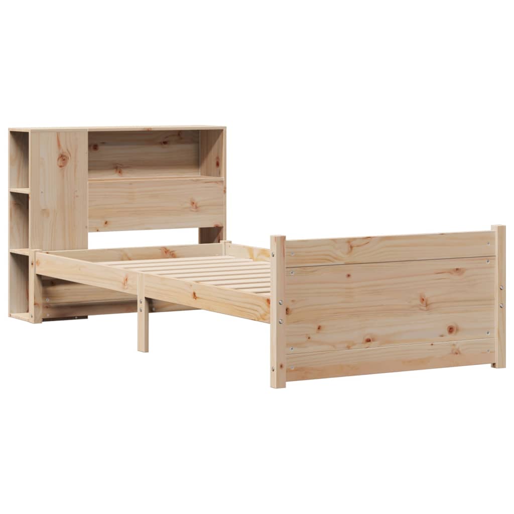 vidaXL Bücherregalbett ohne Matratze 75x190 cm Massivholz Kiefer