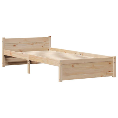 vidaXL Bücherregalbett ohne Matratze 75x190 cm Massivholz Kiefer