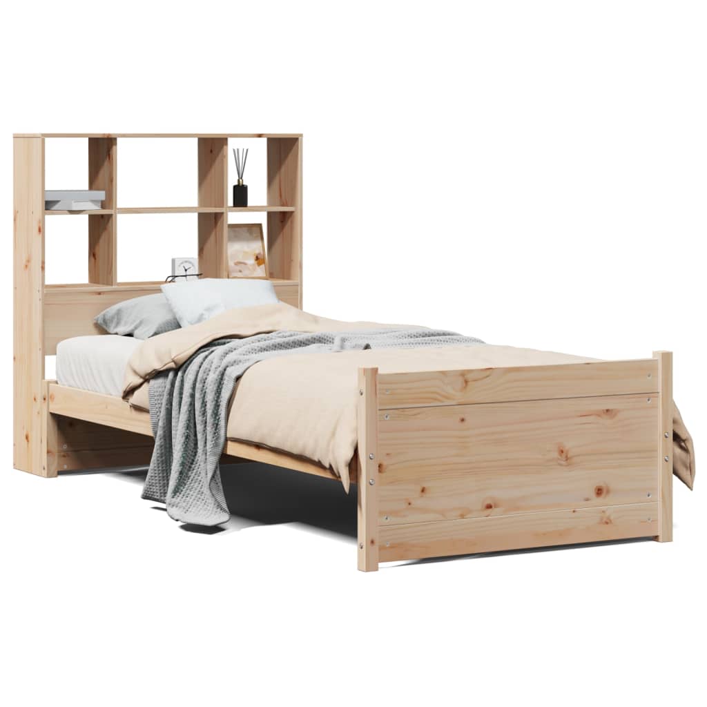 vidaXL Massivholzbett mit Regal ohne Matratze 90x200 cm Kiefer