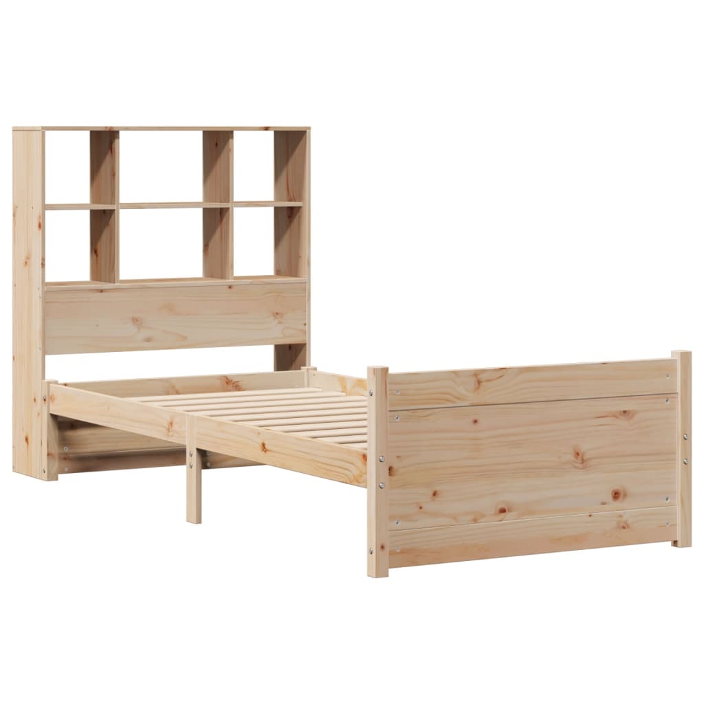 vidaXL Massivholzbett mit Regal ohne Matratze 90x200 cm Kiefer
