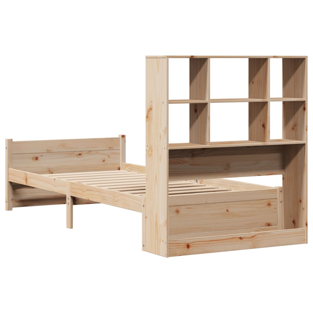 vidaXL Massivholzbett mit Regal ohne Matratze 90x200 cm Kiefer