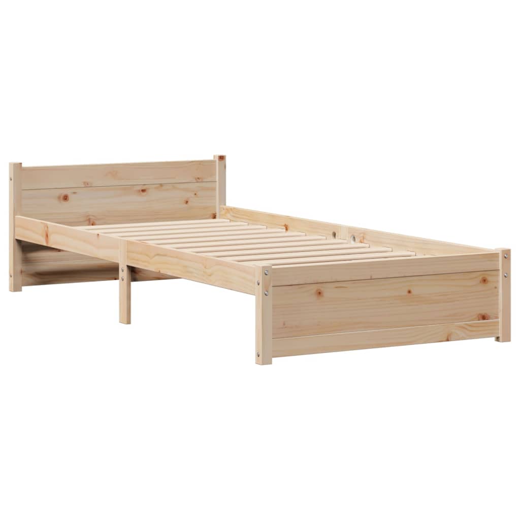vidaXL Massivholzbett mit Regal ohne Matratze 90x200 cm Kiefer