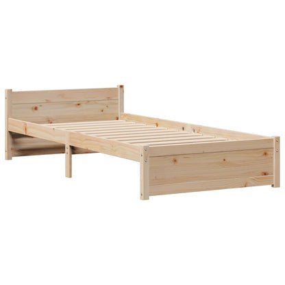 vidaXL Massivholzbett mit Regal ohne Matratze 90x200 cm Kiefer