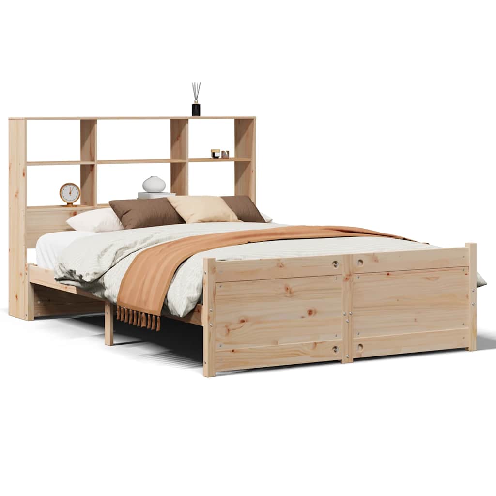 vidaXL Massivholzbett mit Regal ohne Matratze 150x200 cm Kiefer