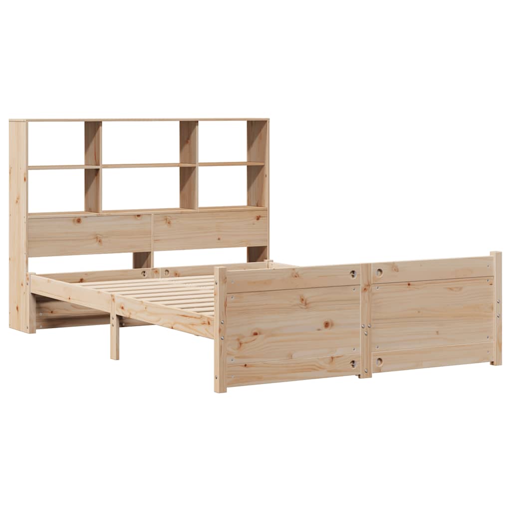 vidaXL Massivholzbett mit Regal ohne Matratze 150x200 cm Kiefer