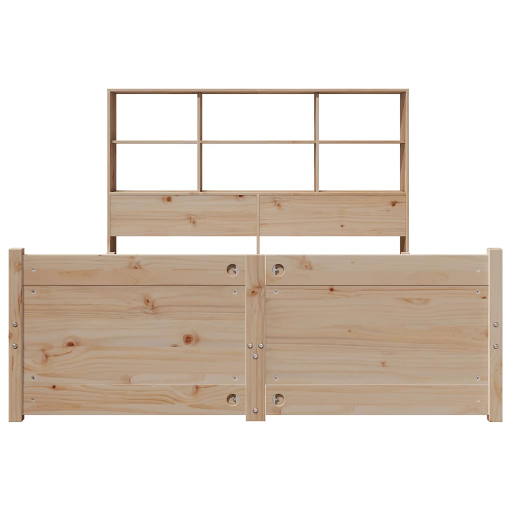 vidaXL Massivholzbett mit Regal ohne Matratze 150x200 cm Kiefer