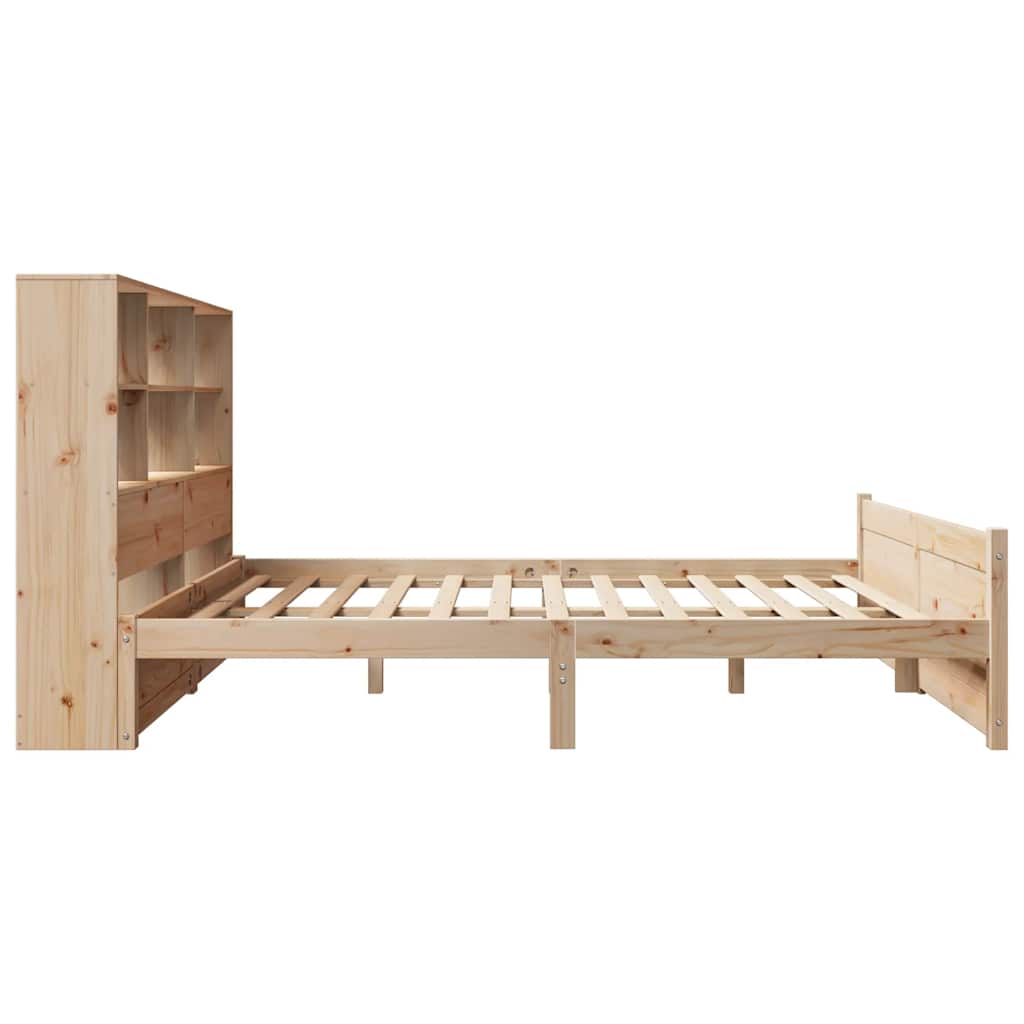 vidaXL Massivholzbett mit Regal ohne Matratze 150x200 cm Kiefer