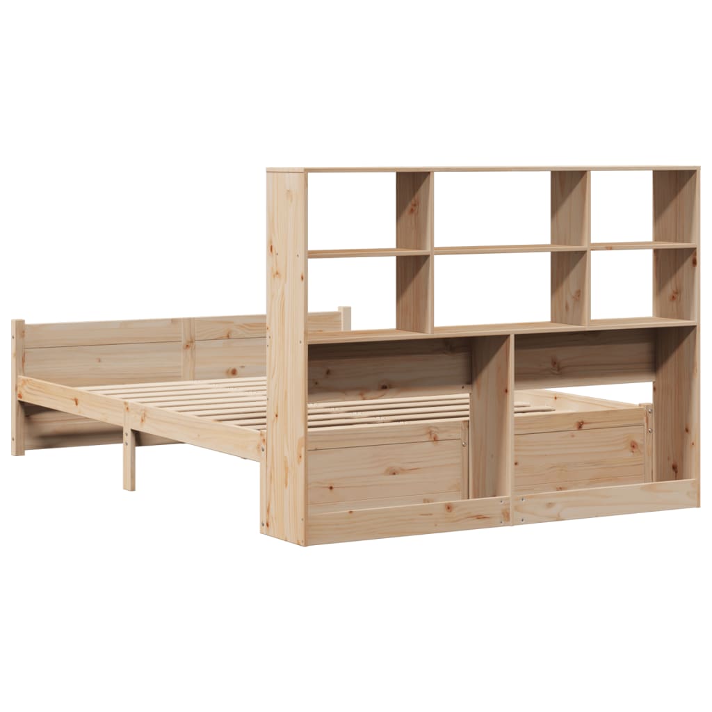 vidaXL Massivholzbett mit Regal ohne Matratze 150x200 cm Kiefer