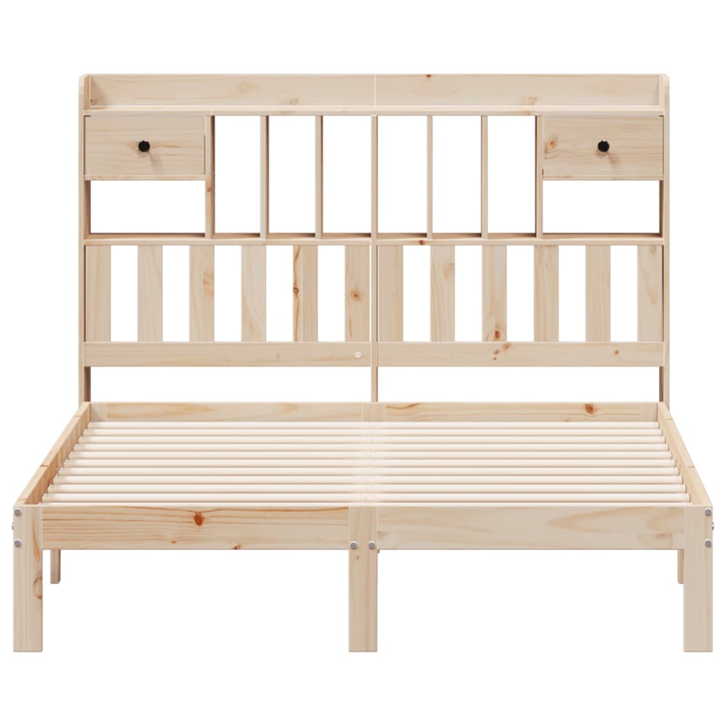 vidaXL Massivholzbett mit Regal ohne Matratze 150x200 cm Kiefer