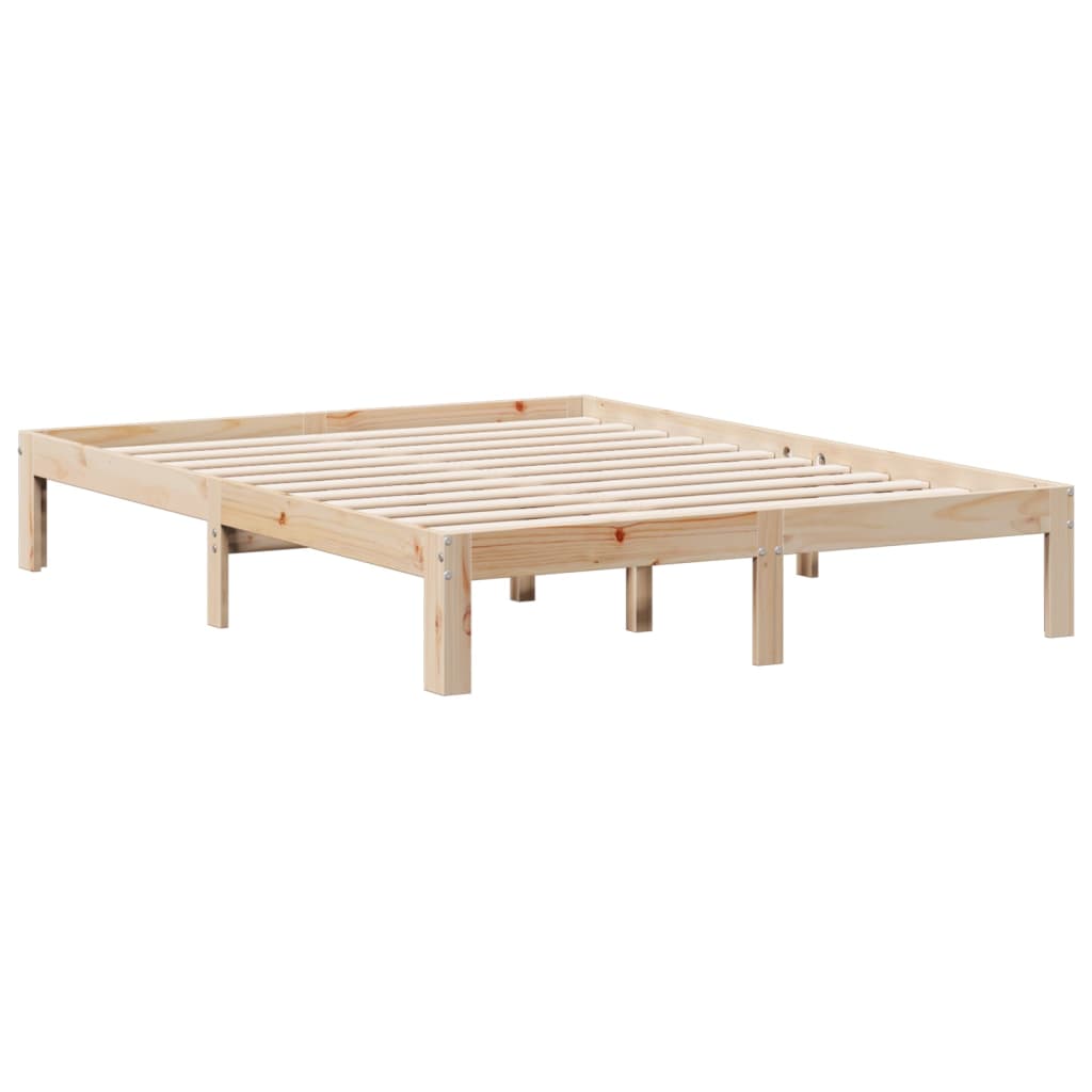 vidaXL Massivholzbett mit Regal ohne Matratze 150x200 cm Kiefer