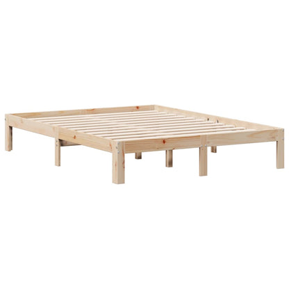 vidaXL Massivholzbett mit Regal ohne Matratze 150x200 cm Kiefer