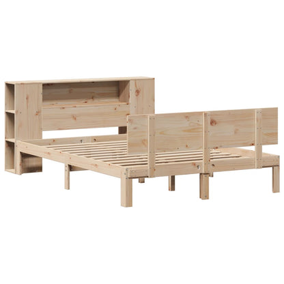 vidaXL Massivholzbett mit Regal ohne Matratze 120x190 cm Kiefer