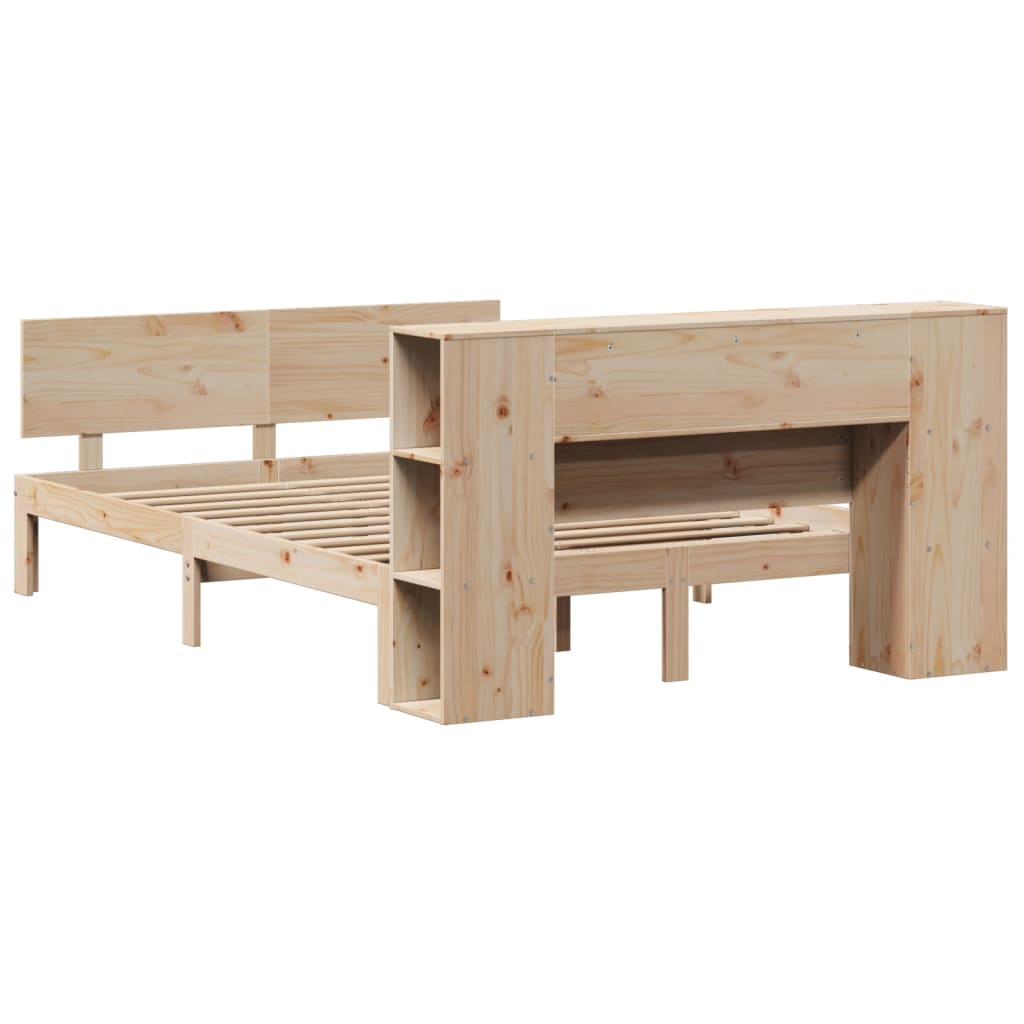 vidaXL Massivholzbett mit Regal ohne Matratze 120x190 cm Kiefer