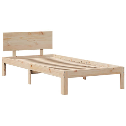 vidaXL Massivholzbett mit Regal ohne Matratze 120x190 cm Kiefer