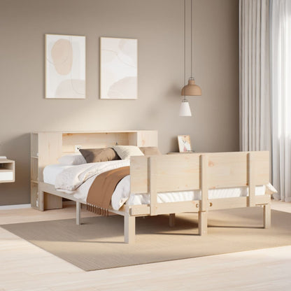 vidaXL Massivholzbett mit Regal ohne Matratze 120x190 cm Kiefer