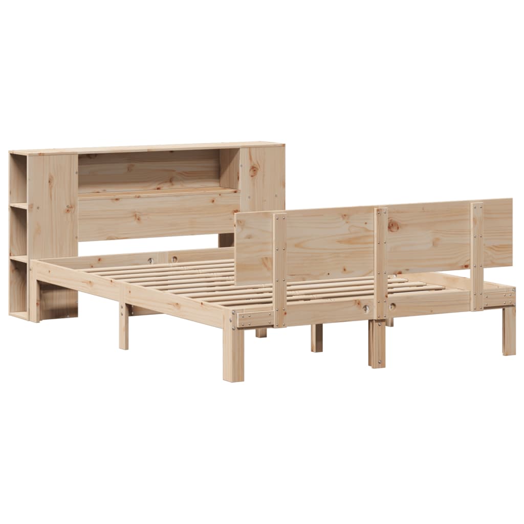 vidaXL Massivholzbett mit Regal ohne Matratze 140x200 cm Kiefer
