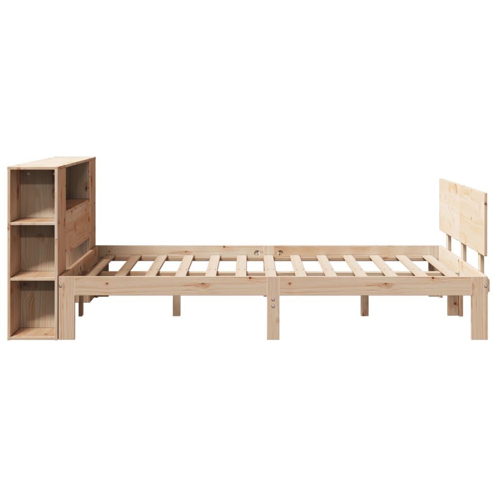 vidaXL Massivholzbett mit Regal ohne Matratze 140x200 cm Kiefer
