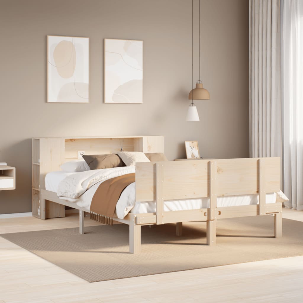 vidaXL Massivholzbett mit Regal ohne Matratze 140x200 cm Kiefer