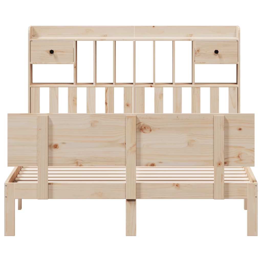 vidaXL Massivholzbett mit Regal ohne Matratze 150x200 cm Kiefer
