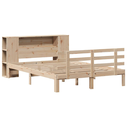 vidaXL Massivholzbett mit Regal ohne Matratze 140x190 cm Kiefer