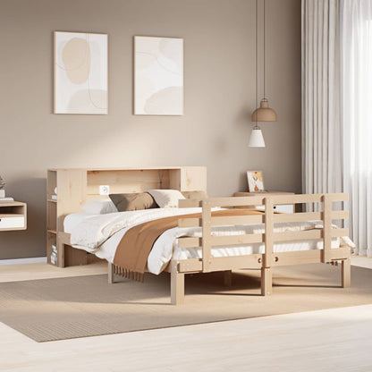 vidaXL Massivholzbett mit Regal ohne Matratze 140x190 cm Kiefer
