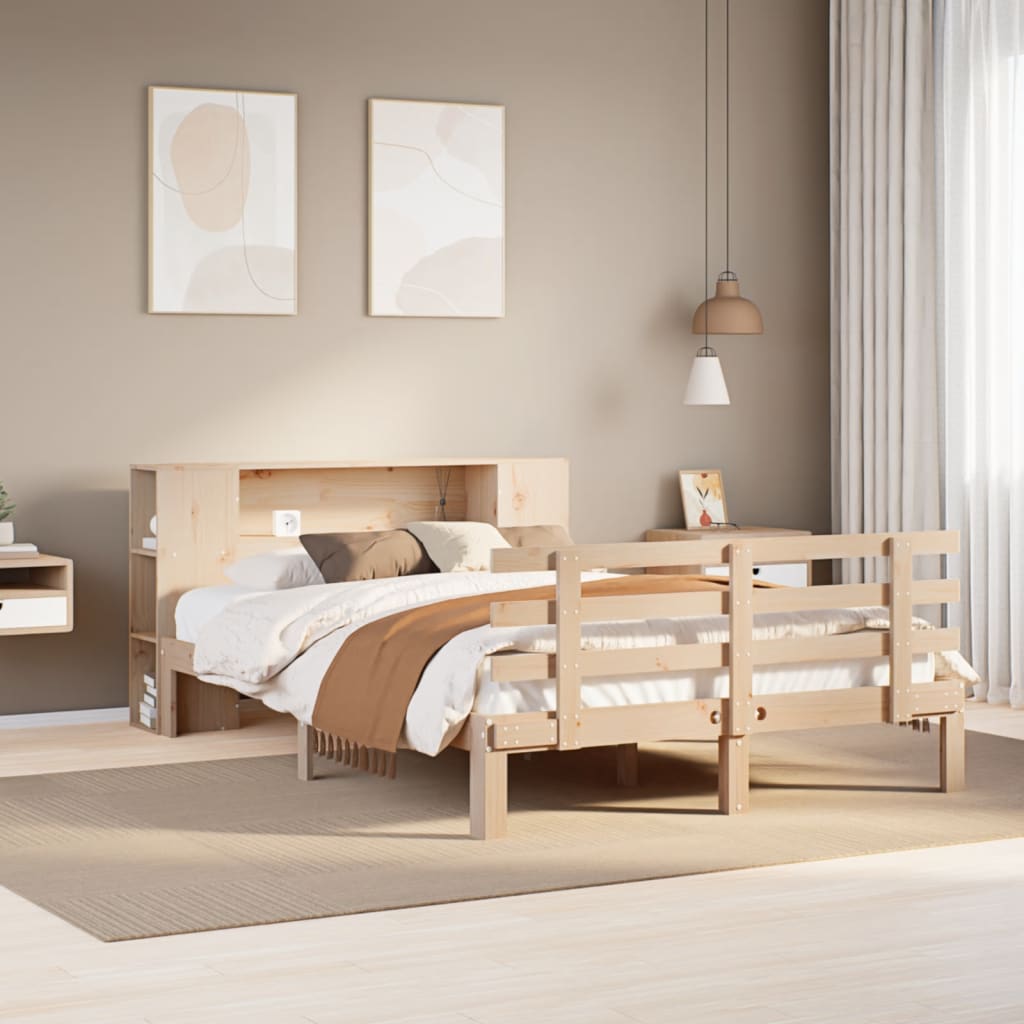 vidaXL Bücherregalbett ohne Matratze 120x200 cm Massivholz Kiefer