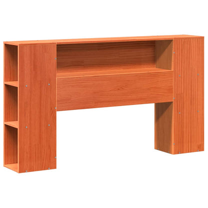 vidaXL Massivholzbett mit Regal ohne Matratze Wachsbraun 140x190 cm