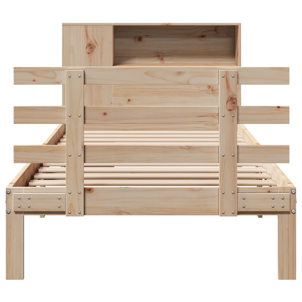 vidaXL Massivholzbett mit Regal ohne Matratze 100x200 cm Kiefer