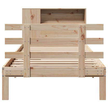 vidaXL Massivholzbett mit Regal ohne Matratze 100x200 cm Kiefer