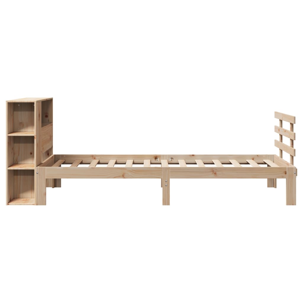 vidaXL Massivholzbett mit Regal ohne Matratze 100x200 cm Kiefer