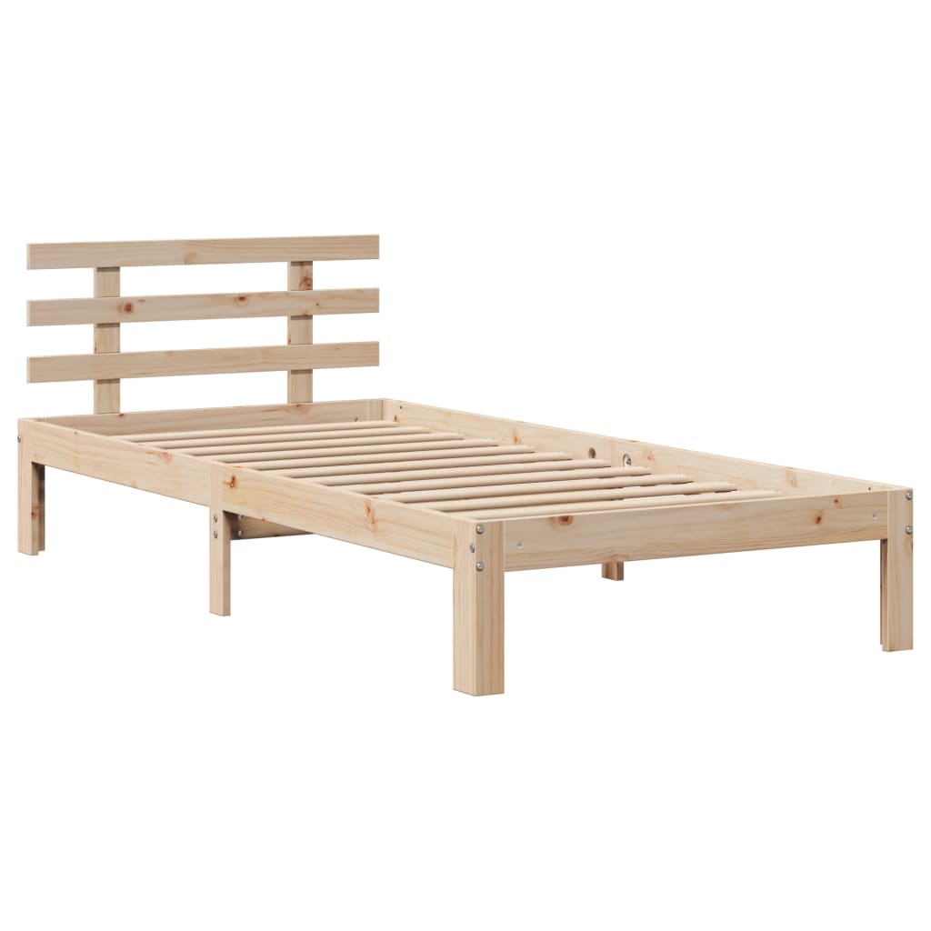 vidaXL Massivholzbett mit Regal ohne Matratze 100x200 cm Kiefer
