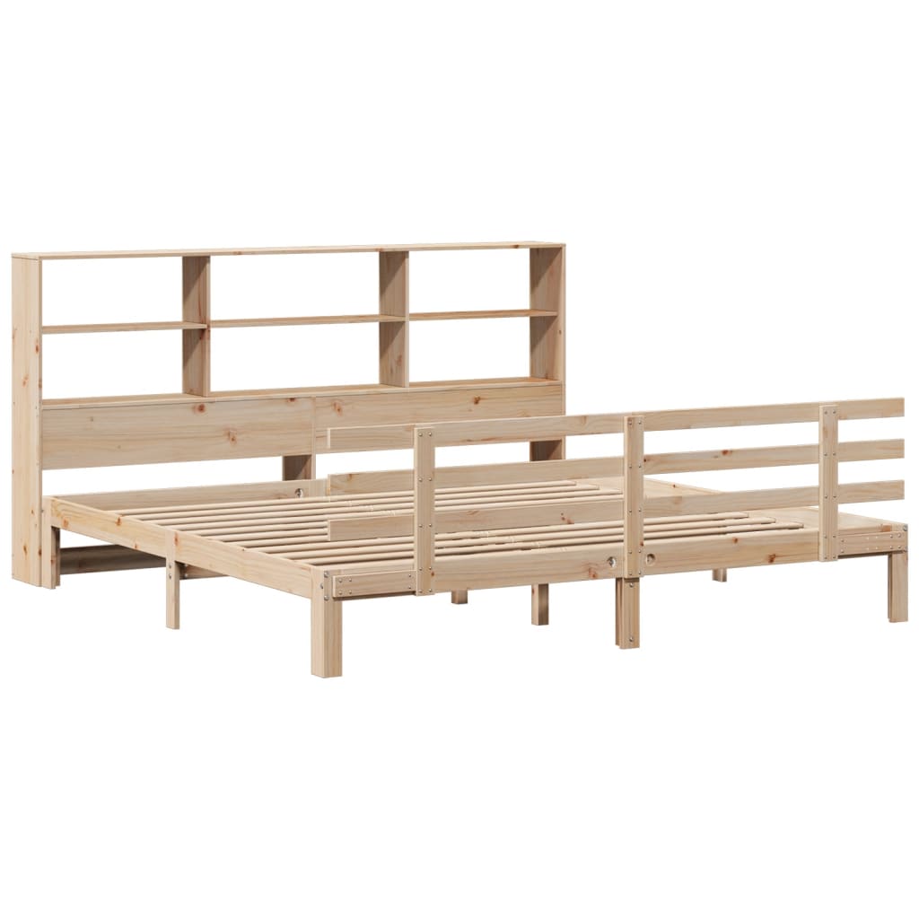 vidaXL Massivholzbett mit Regal ohne Matratze 180x200 cm Kiefer